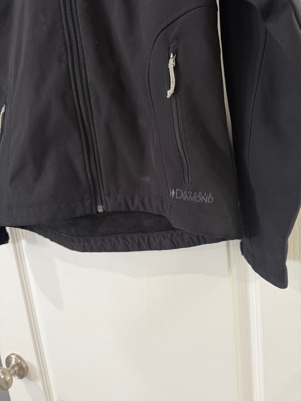 Double Diamond Black Hooded Softshell Jacket with… - image 4